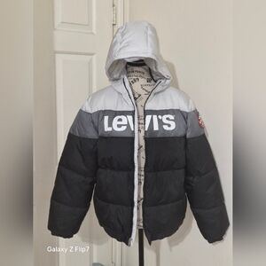 Levi's Teenage Black and Gray Puffer Jacket. XL for 13-15 Years Old